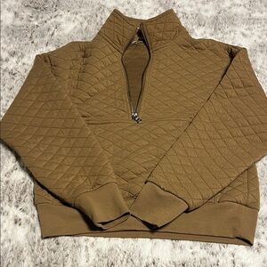 Women’s Quilted Brown Sweater